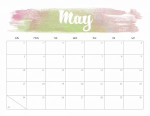 Cute May 2020 Calendar Printable