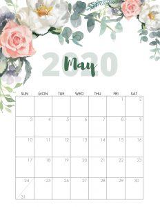 Floral May 2020 Calendar
