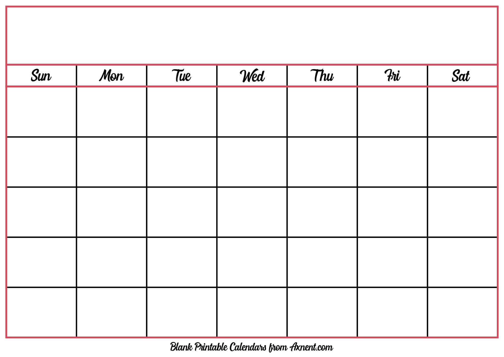 Blank Calendar Template