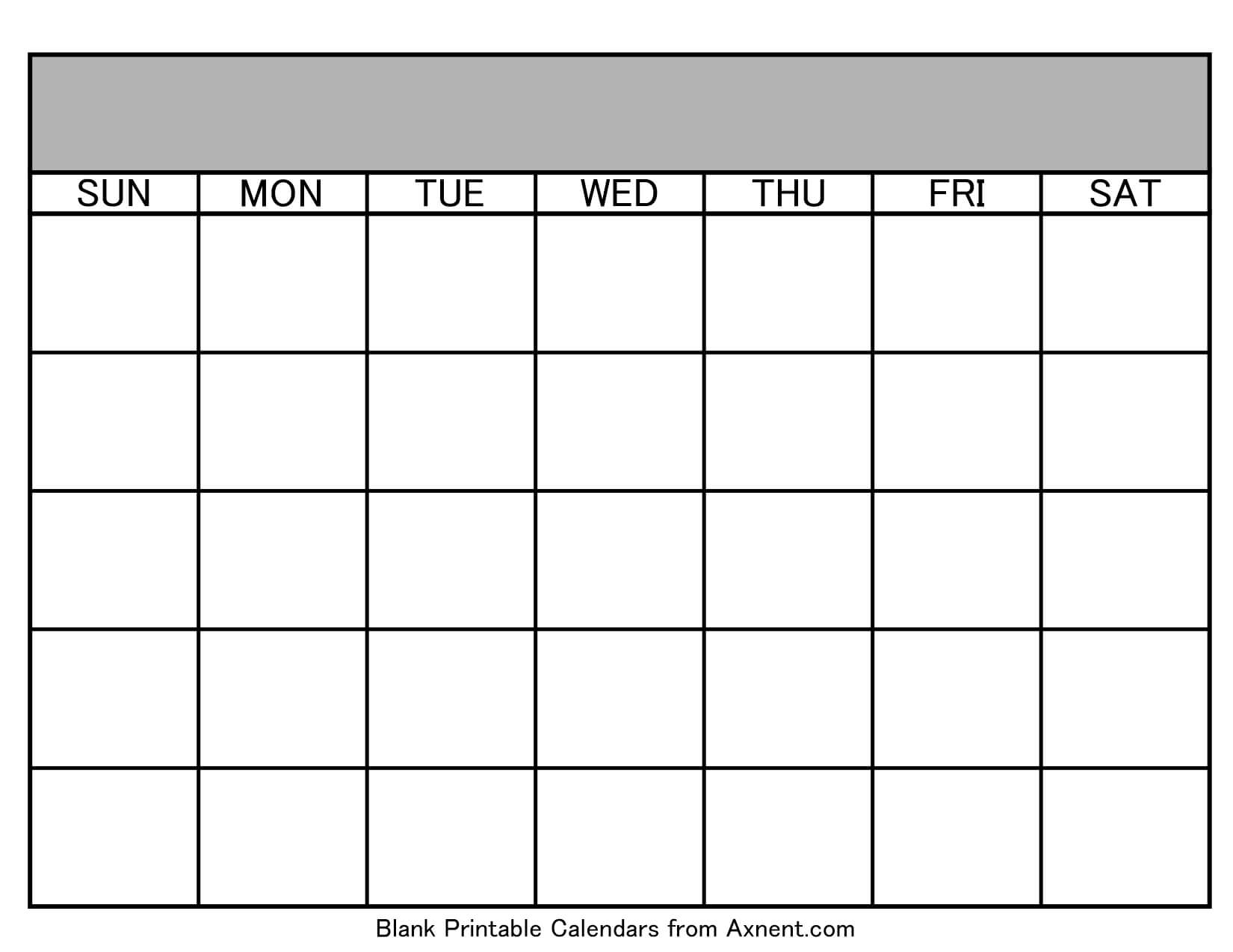 Free Blank Calendar