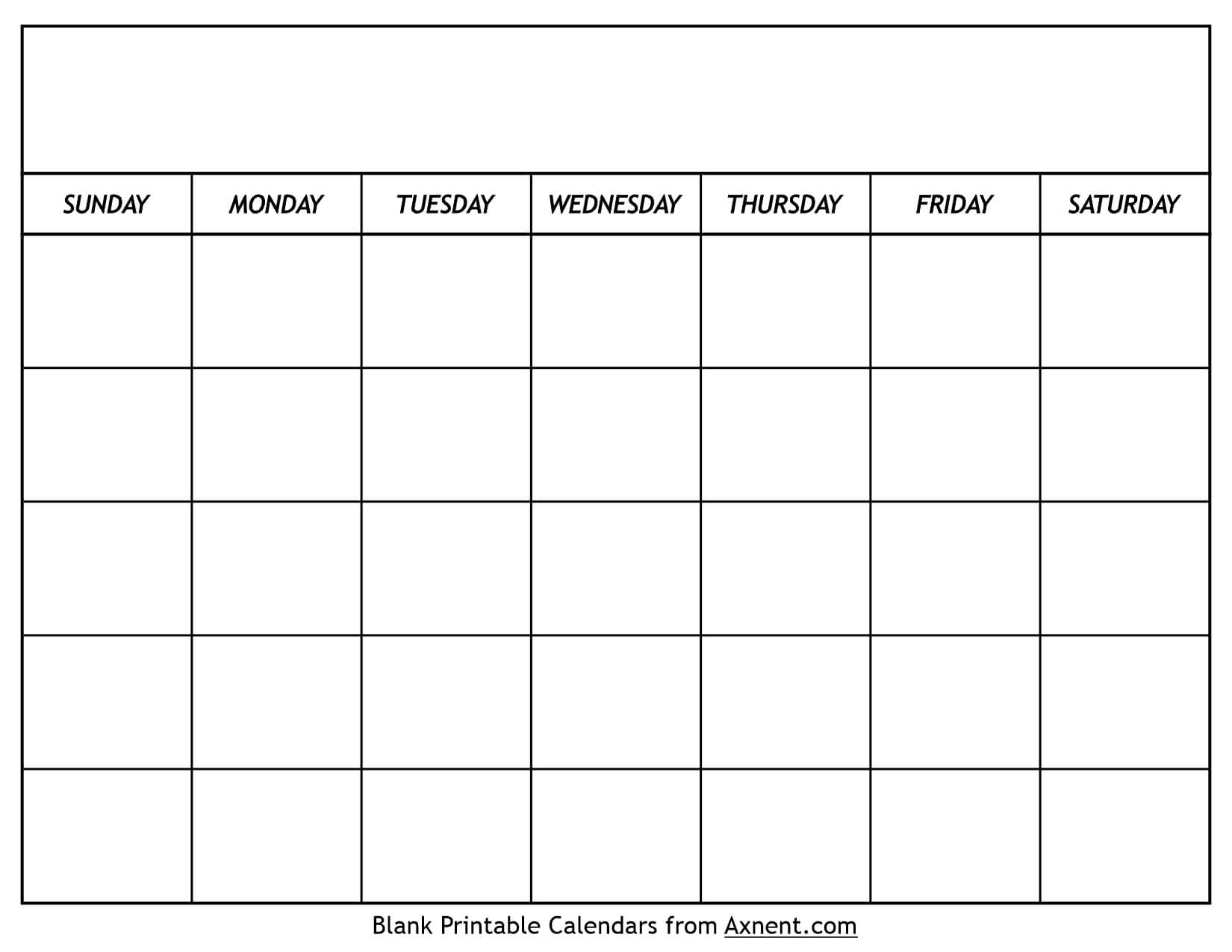 Printable Blank Calendar