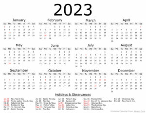 2023 Calendar