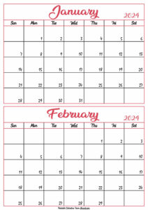 Calendar 2024 January February