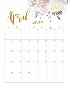 Calendar April 2024 Cute