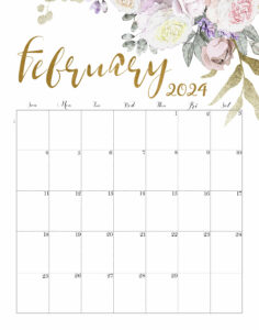 Calendar February 2024 Cute