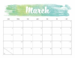 Cute March 2024 Calendar Printable
