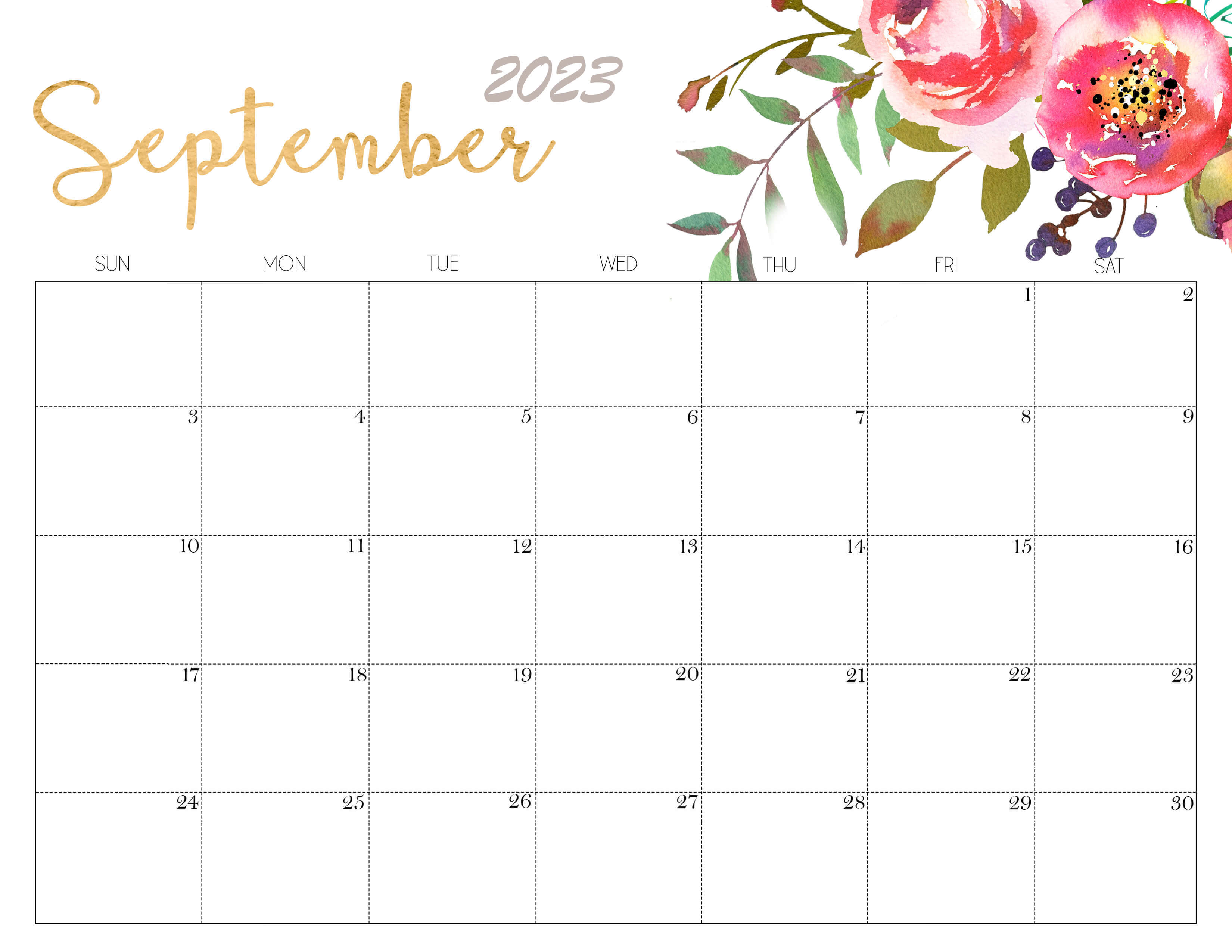 Cute September 2023 Calendar