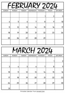 February and March 2024 Calendar