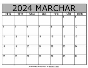 Marchar De 2024 Calendario Imprimível