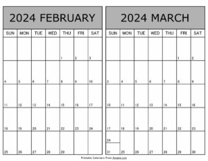 Printable February March 2024 Calendar