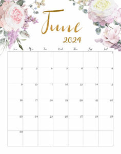 Calendar June 2024 Cute