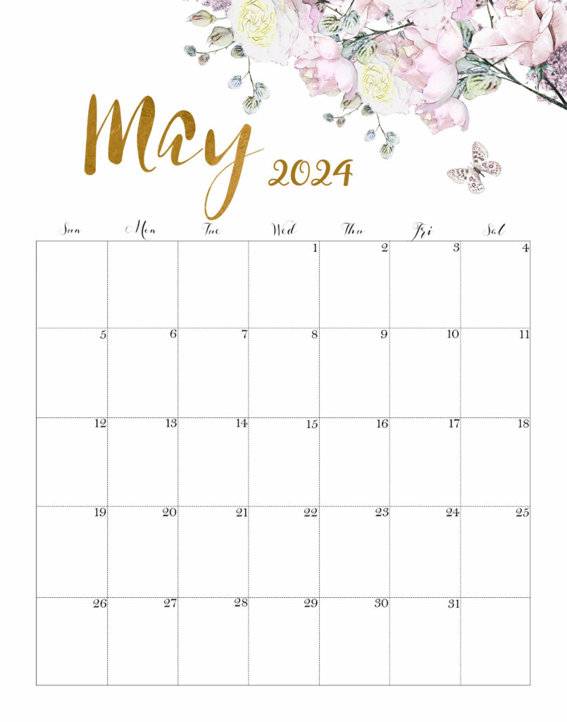 Calendar May 2024 Cute