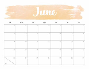 Cute June 2024 Calendar Printable
