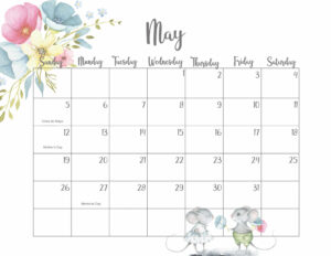 Cute May Calendar 2024