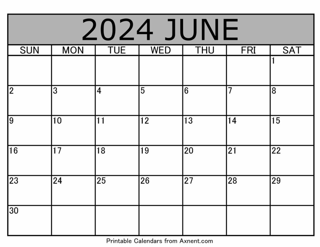 June 2024 Calendar Template