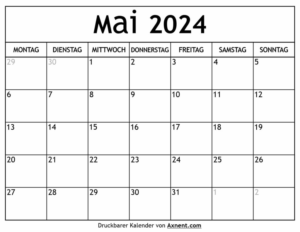 Kalender Mai 2024