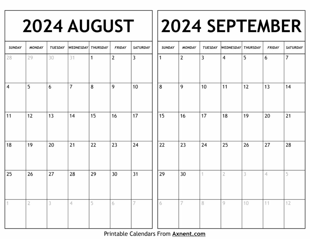 August September 2024 Calendar