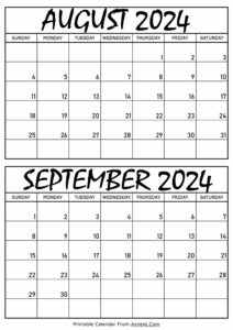 August and September 2024 Calendar