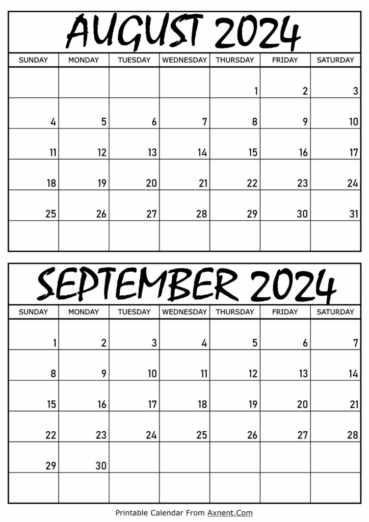 August and September 2024 Calendar
