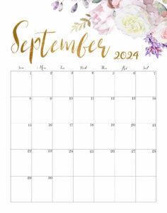 Calendar September 2024 Cute