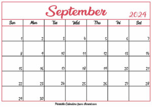 Free September Calendar 2024
