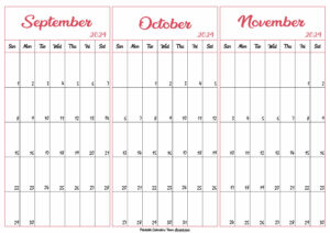 September October November 2024 Calendar