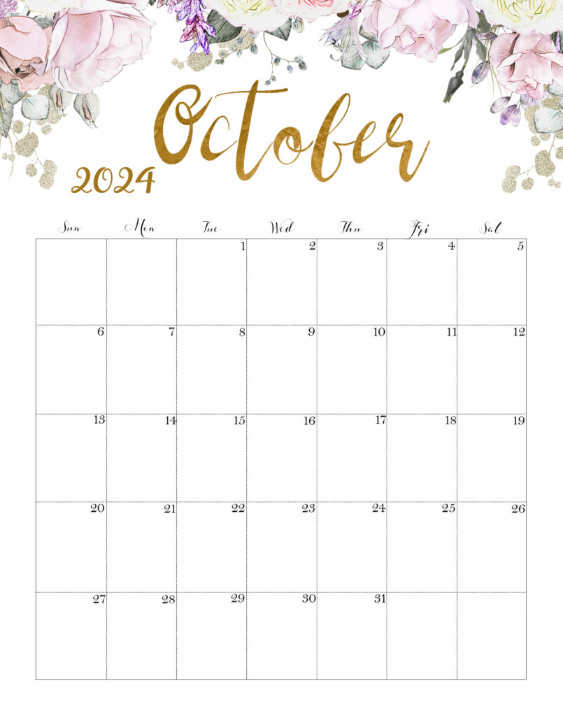 Calendar October 2024 Cute