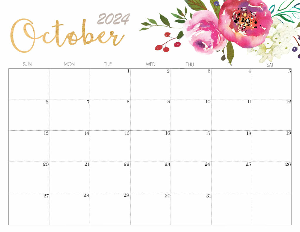 Cute October 2024 Calendar