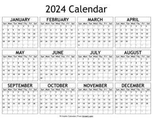 Printable 2024 Calendar