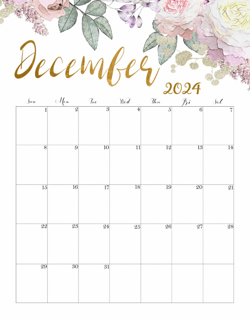 Calendar December 2024 Cute