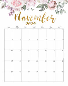 Calendar November 2024 Cute