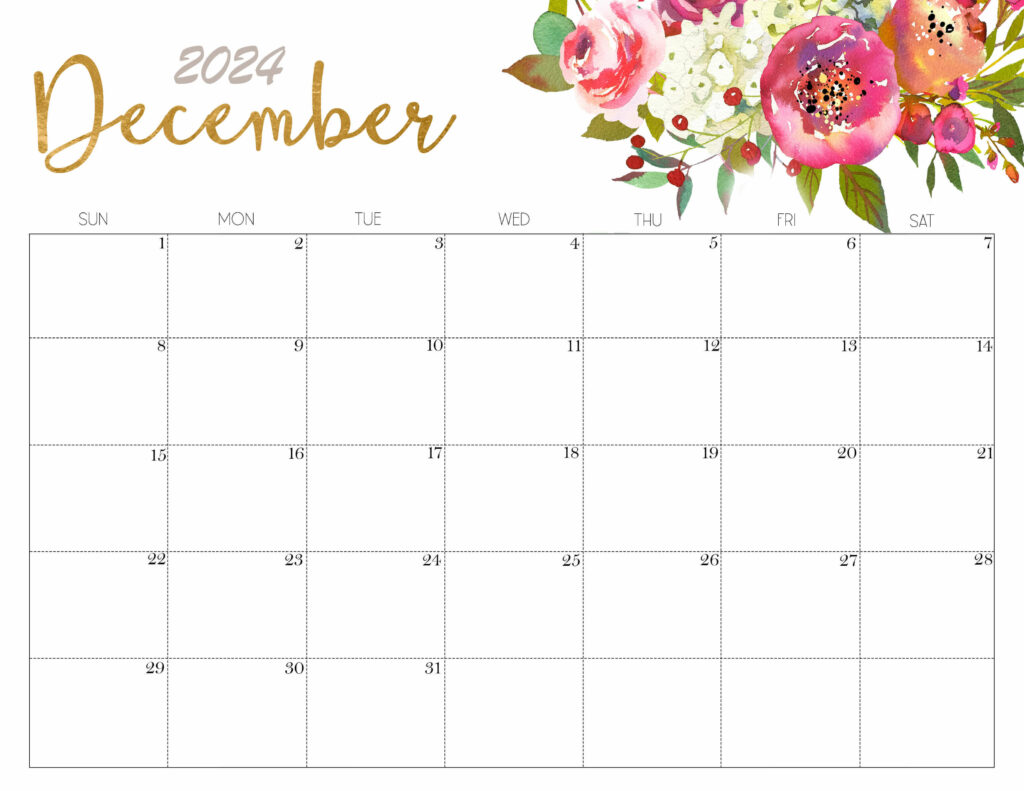 Cute December 2024 Calendar