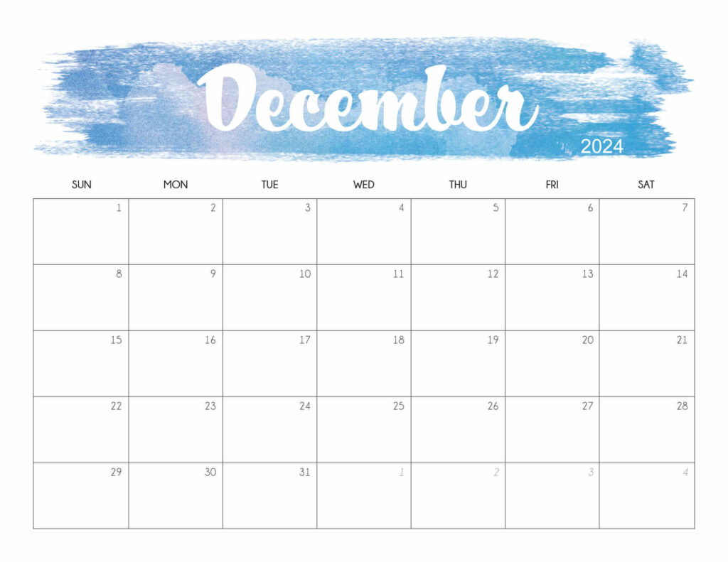 Cute December 2024 Calendar Printable