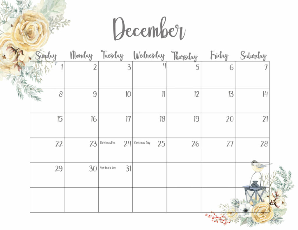 Cute December Calendar 2024