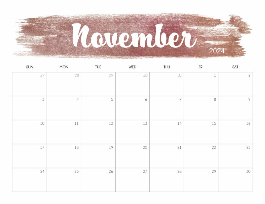 Cute November 2024 Calendar Printable