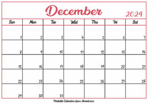 Free December Calendar 2024