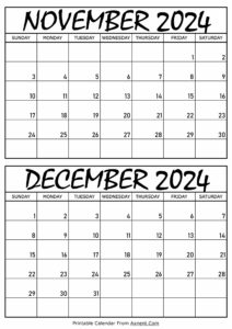 November and December 2024 Calendar