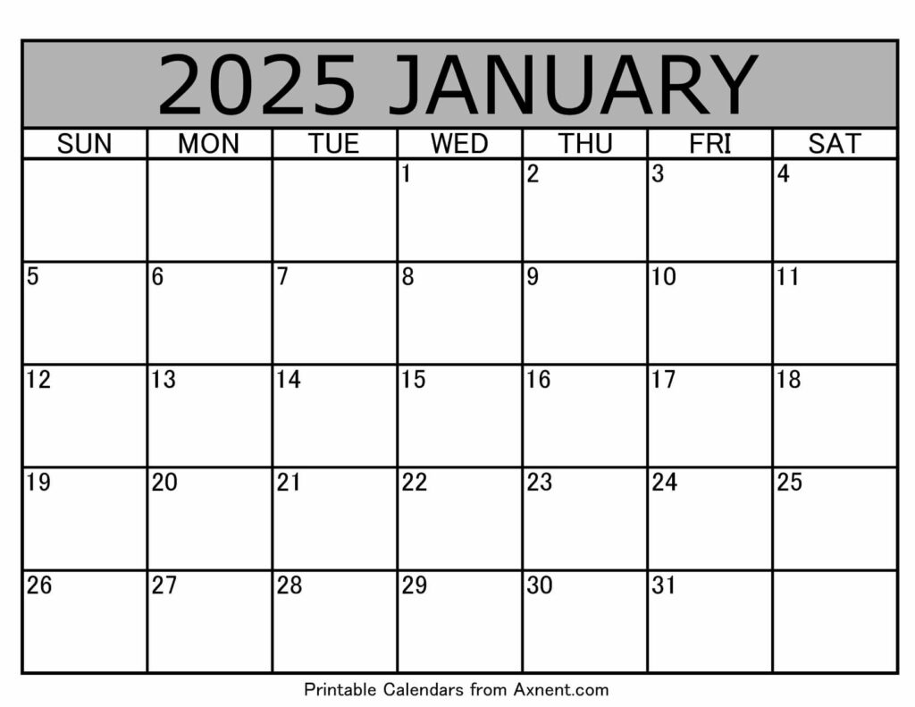 January 2025 Calendar Template