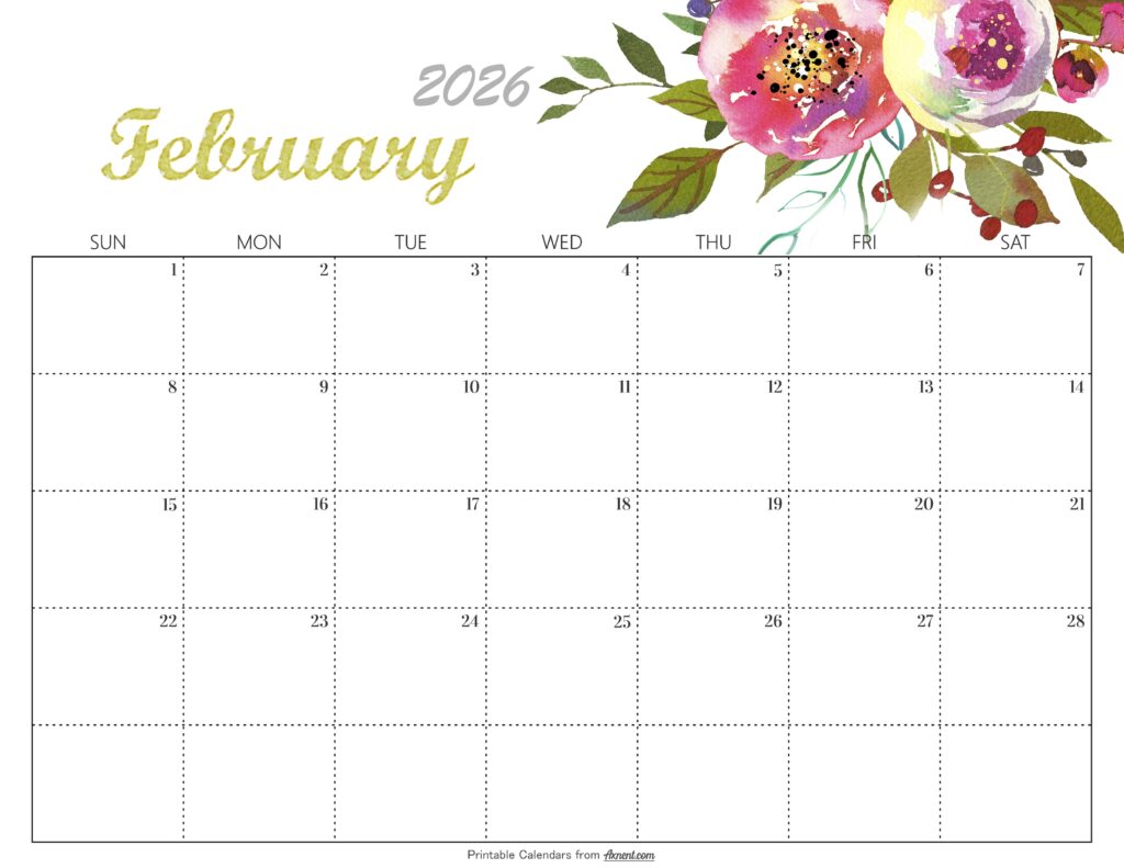 Cute February 2026 Calendar