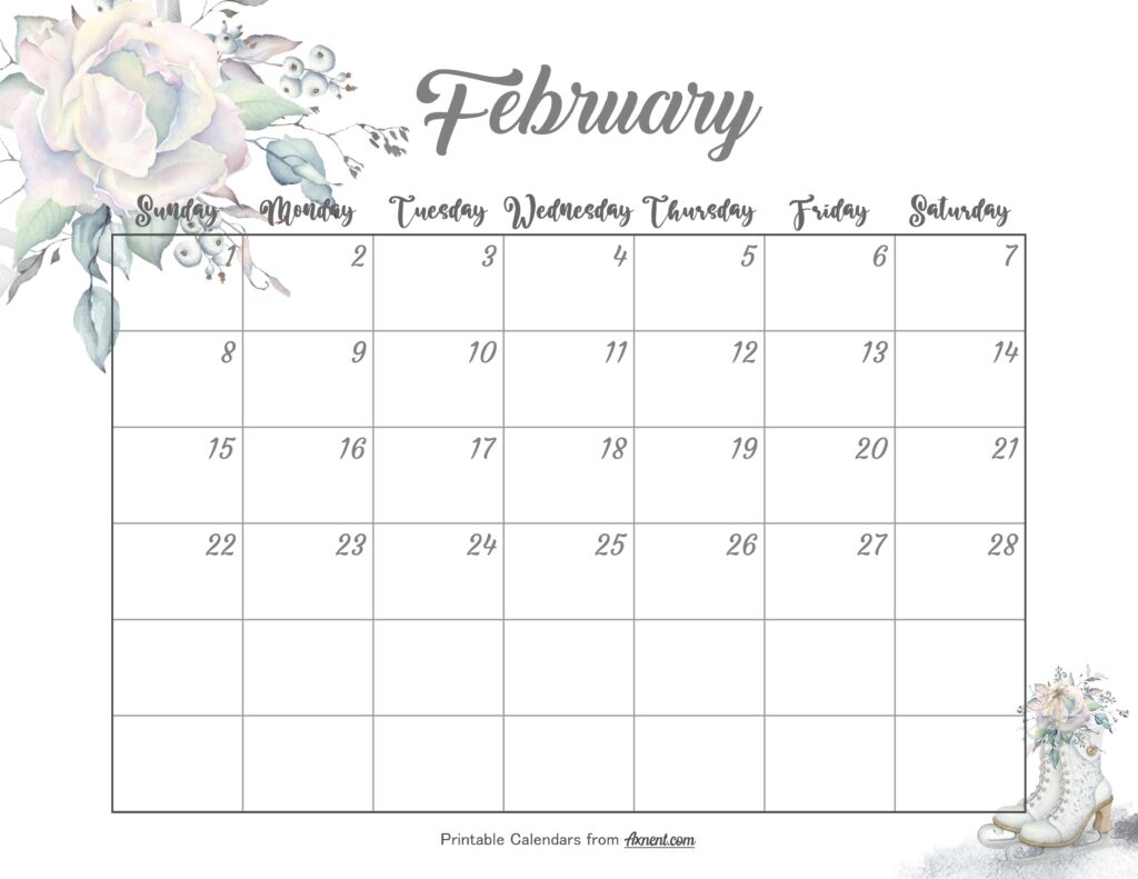 Cute February Calendar 2026