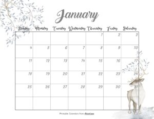 Cute January Calendar 2026