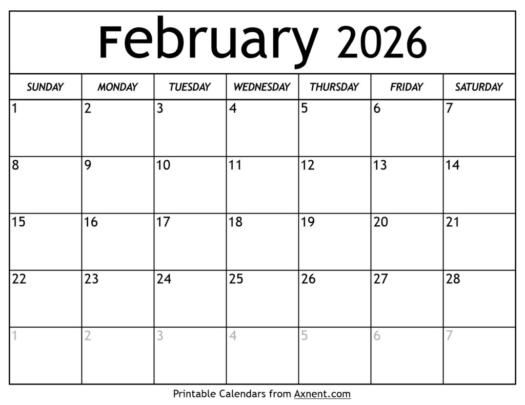 February 2026 Calendar