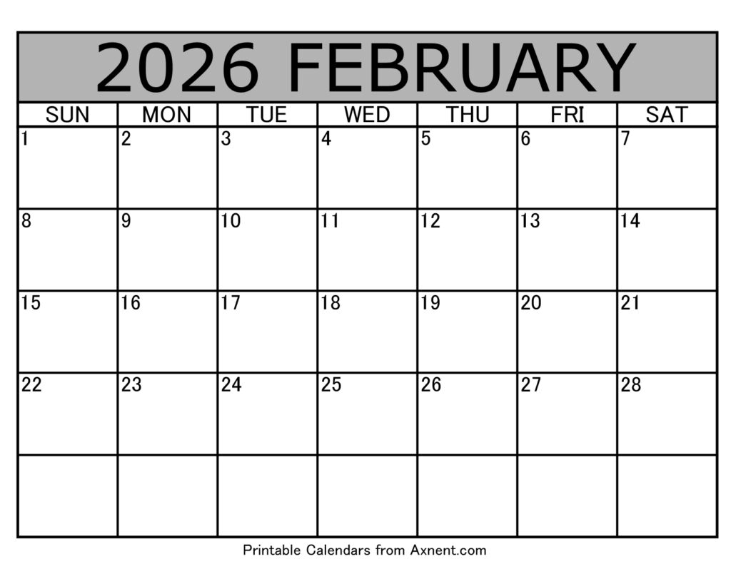 February 2026 Calendar Template