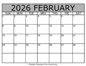 February 2026 Calendar Template
