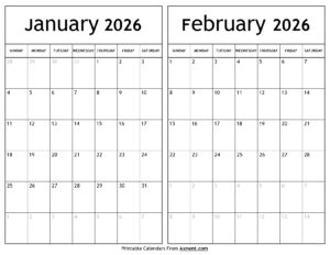 January February 2026 Calendar