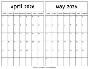 April May 2026 Calendar